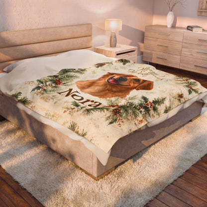 Personalized Merry Woofmas Dog Photo Blanket – Custom Christmas Pet Gift