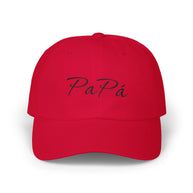 Gorra de papá con bordado de Papá script | Gorra ajustable blanca