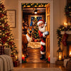 Festive Santa Reindeer Door Cover