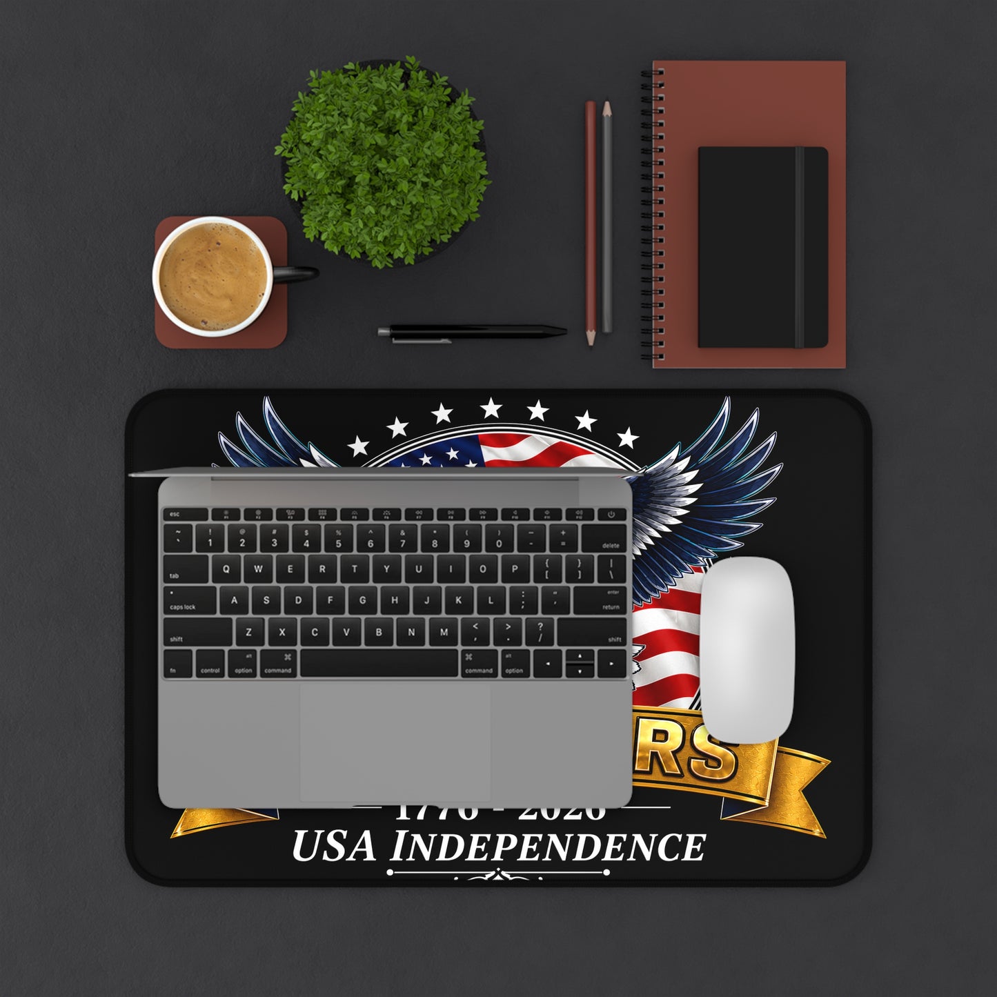250 Years USA Independence Desk Mat | Bald Eagle American Flag 1776-2026