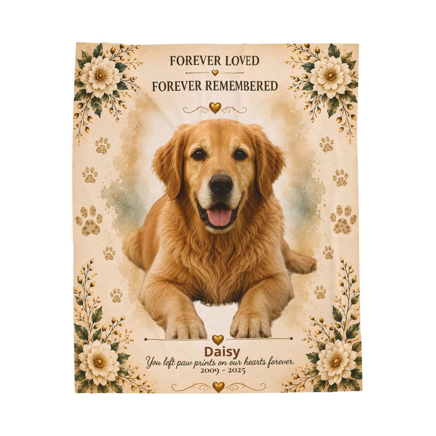 Personalized Pet Memorial Blanket – Forever Loved