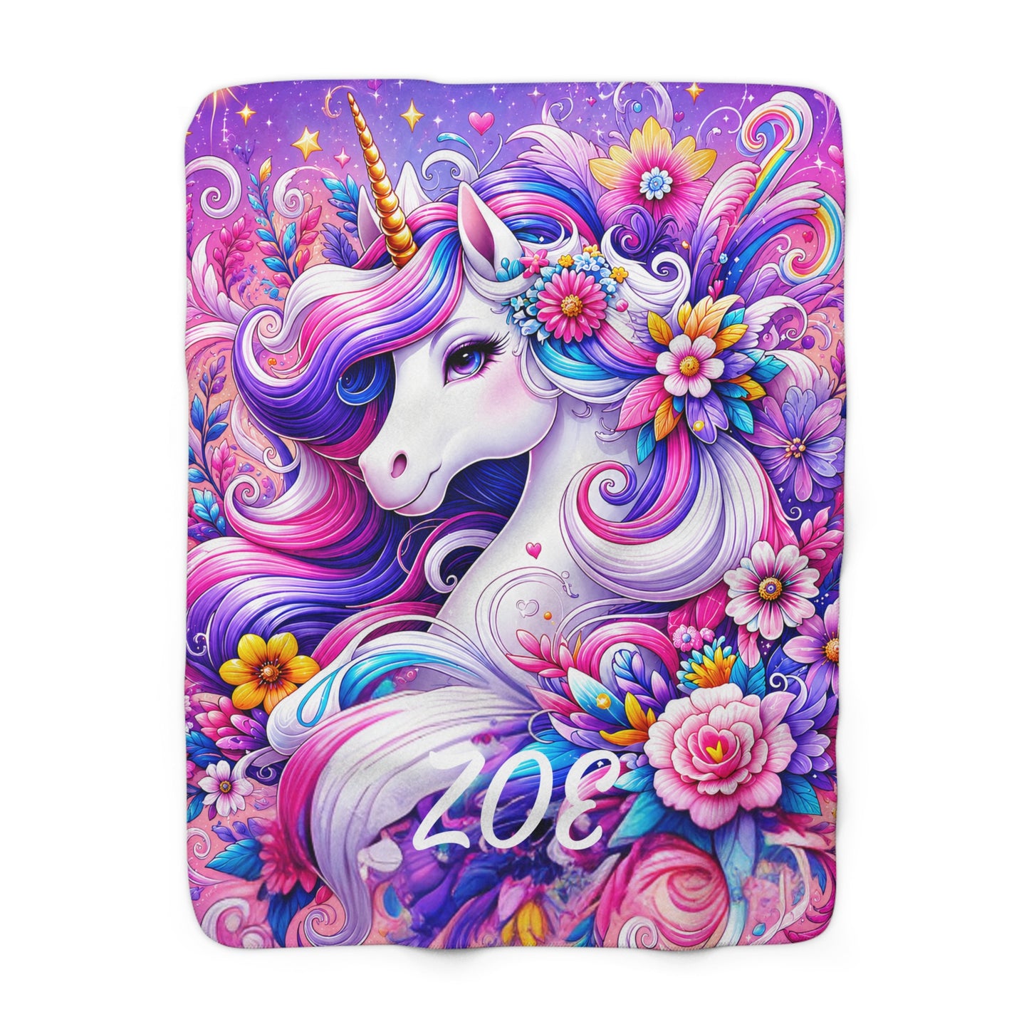 Personalized Unicorn Sherpa Blanket – A Magical Gift Made Just for Her