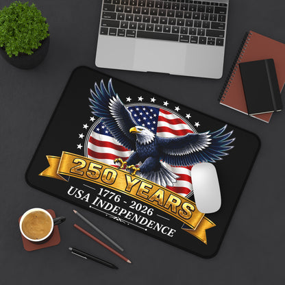 250 Years USA Independence Desk Mat | Bald Eagle American Flag 1776-2026