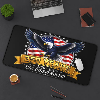 250 Years USA Independence Desk Mat | Bald Eagle American Flag 1776-2026