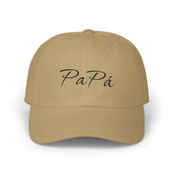 Gorra de papá con bordado de Papá script | Gorra ajustable blanca
