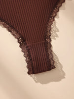Cotton Lace Thong Set