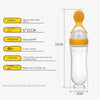 Silicone rice paste spoon with measurements and specifications on a white background