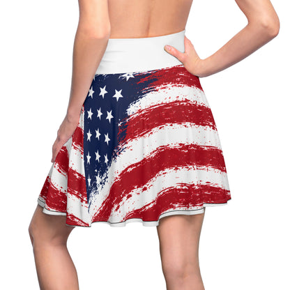 Distressed American Flag Skater Skirt | Patriotic USA Stars Stripes
