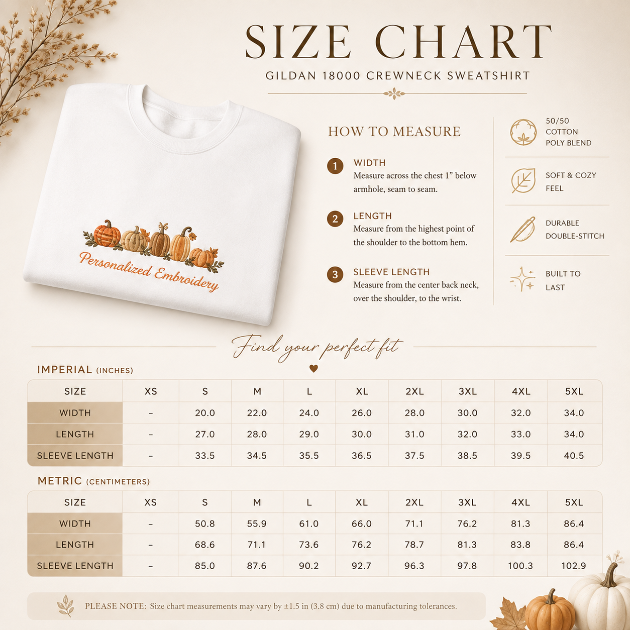 Personalized Fall Pumpkin Sweatshirt — Custom Family Name Crewneck