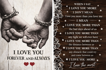 “We're a Team” Romantic Canvas Wall Art – I Love You More Than Anything Quote, Couple Gift for Husband or Wife, Anniversary & Wedding Decor