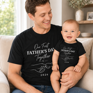 Nuestro primer Día del Padre juntos - Camiseta personalizada a juego para papá