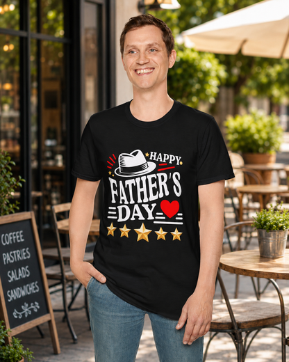 Happy Father's Day heart and stars T-Shirt | Father's Day Tee