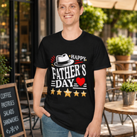Happy Father's Day heart and stars T-Shirt | Father's Day Tee