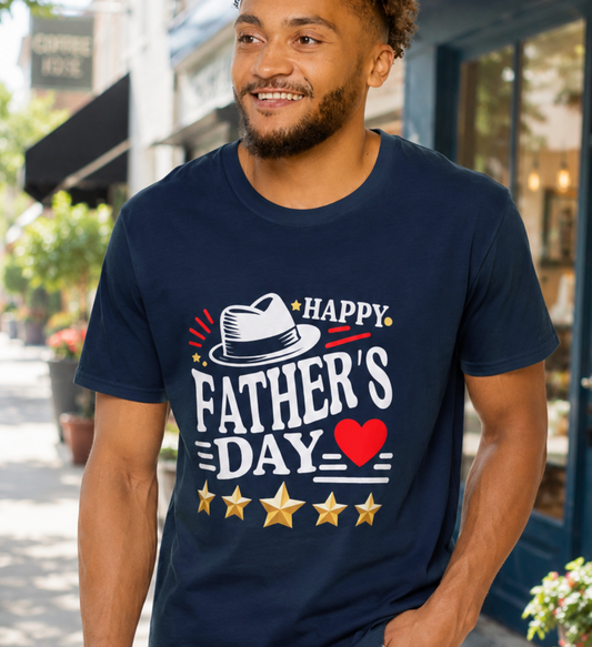 Happy Father's Day heart and stars T-Shirt | Father's Day Tee