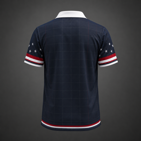 Polo de estrellas y rayas del escudo de EE. UU. 250 años | Americana patriótica