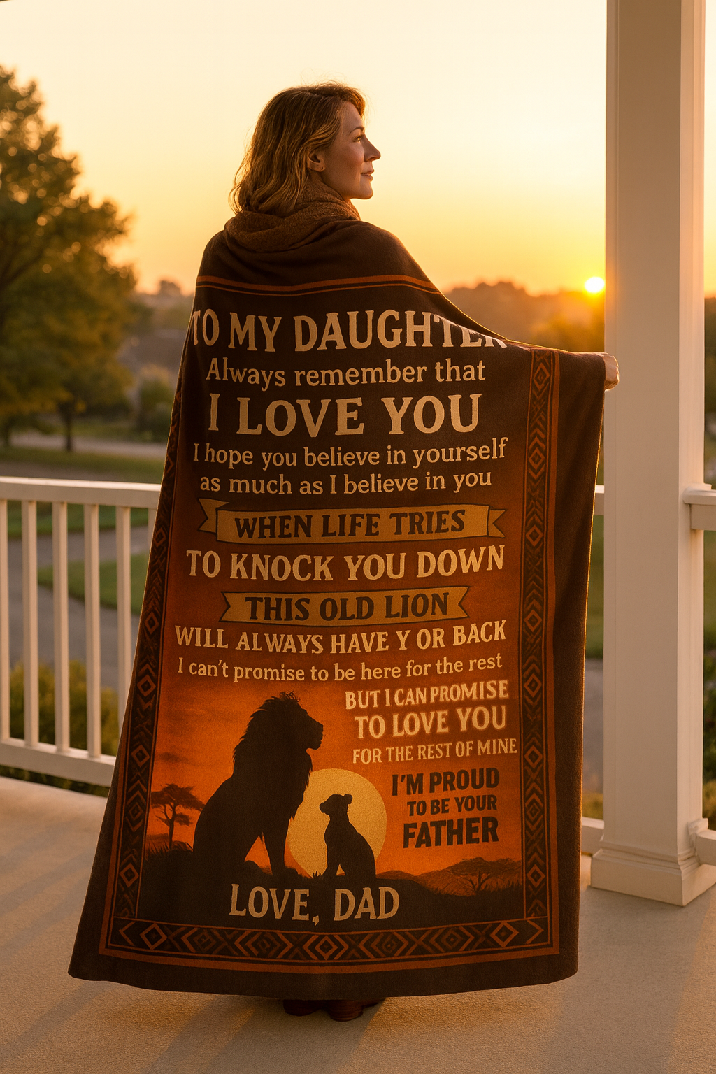Daughter Love Velvet Plush Blanket — "To My Daughter I Love You" Keepsake Throw from Dad