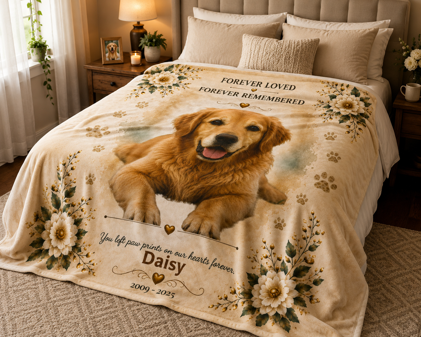 Personalized Pet Memorial Blanket – Forever Loved