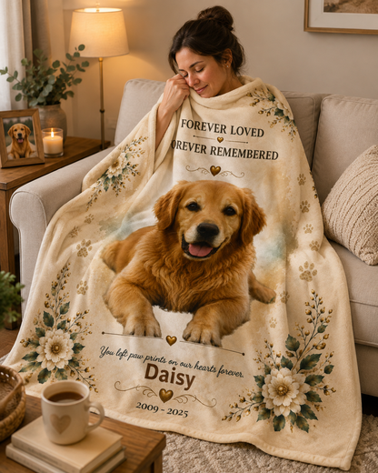 Personalized Pet Memorial Blanket – Forever Loved