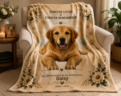 Personalized Pet Memorial Blanket – Forever Loved