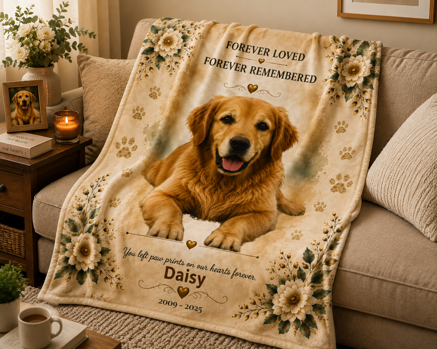 Personalized Pet Memorial Blanket – Forever Loved