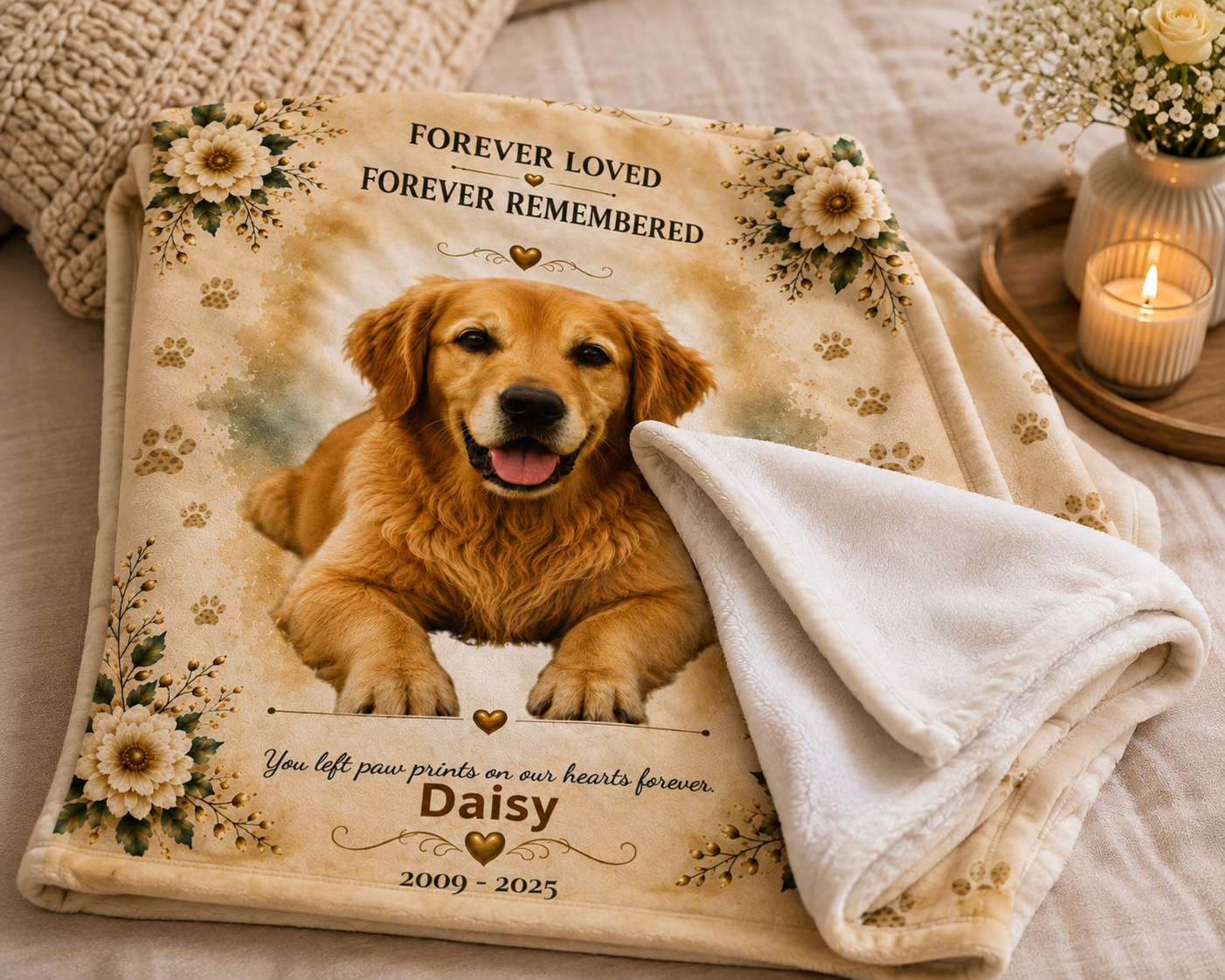 Personalized Pet Memorial Blanket – Forever Loved