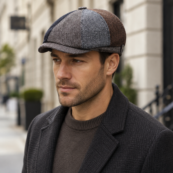 Classic Heritage Herringbone Flat Cap