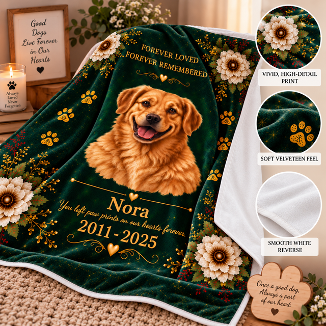 Forever Loved, Forever Remembered™ — Personalized Pet Memorial Blanket
