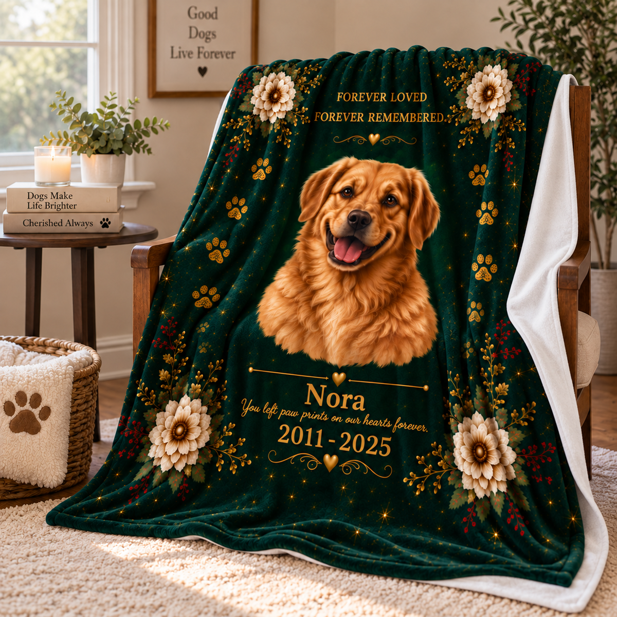 Forever Loved, Forever Remembered™ — Personalized Pet Memorial Blanket