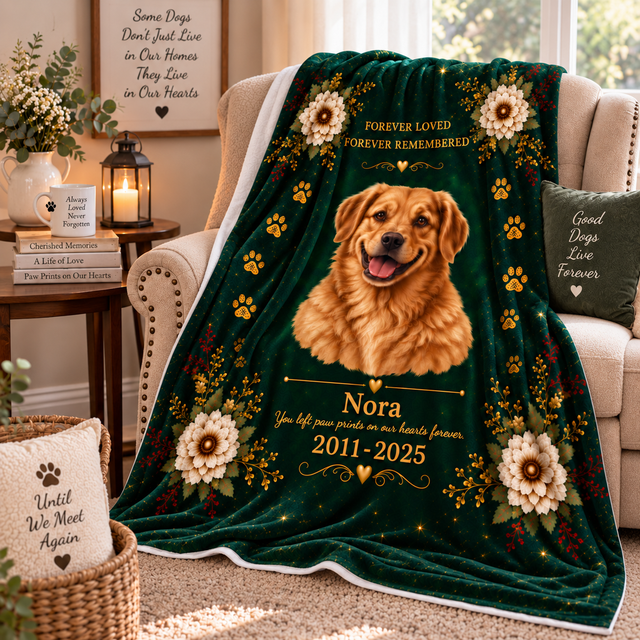 Forever Loved, Forever Remembered™ — Personalized Pet Memorial Blanket