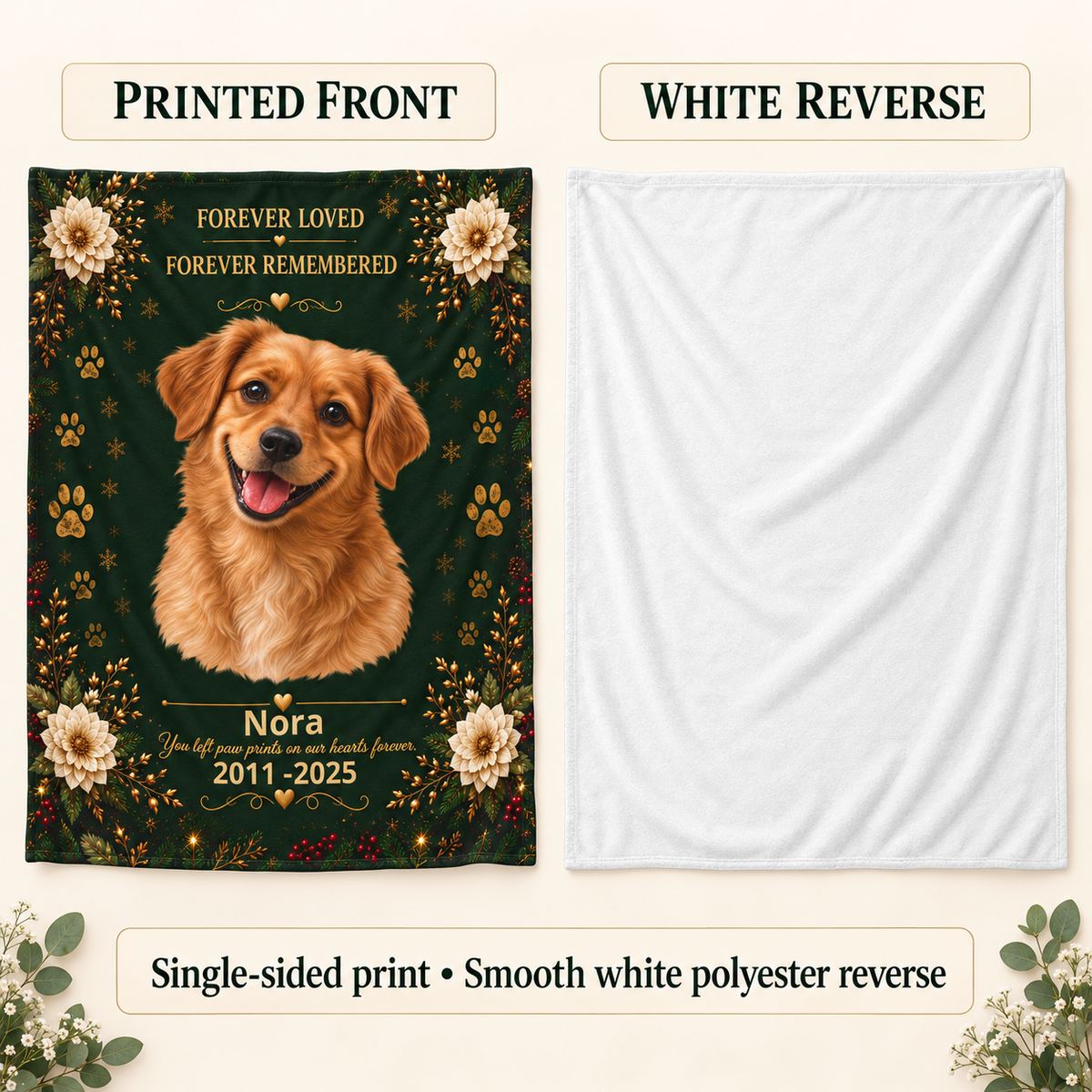 Forever Loved, Forever Remembered™ — Personalized Pet Memorial Blanket