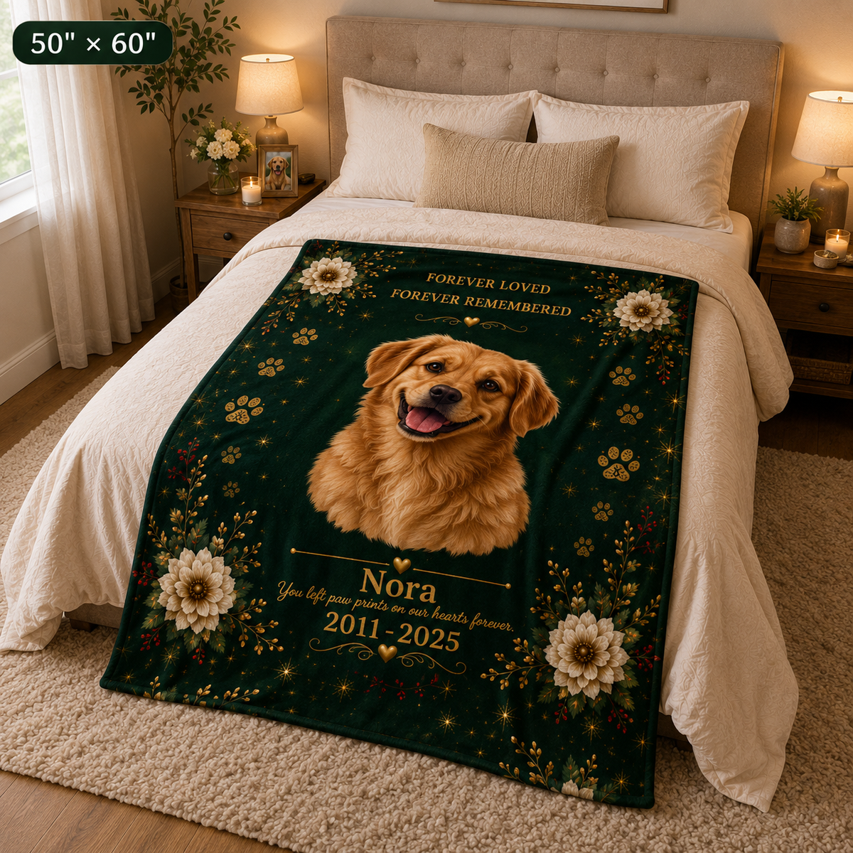 Forever Loved, Forever Remembered™ — Personalized Pet Memorial Blanket