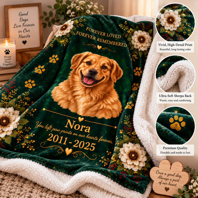 Forever Loved, Forever Remembered™ — Personalized Pet Memorial Blanket