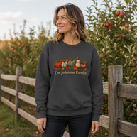 Personalized Pumpkin Family Sweatshirt – Custom Family Name Fall Crewneck, Thanksgiving Gift