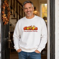 Personalized Fall Pumpkin Sweatshirt — Custom Family Name Crewneck