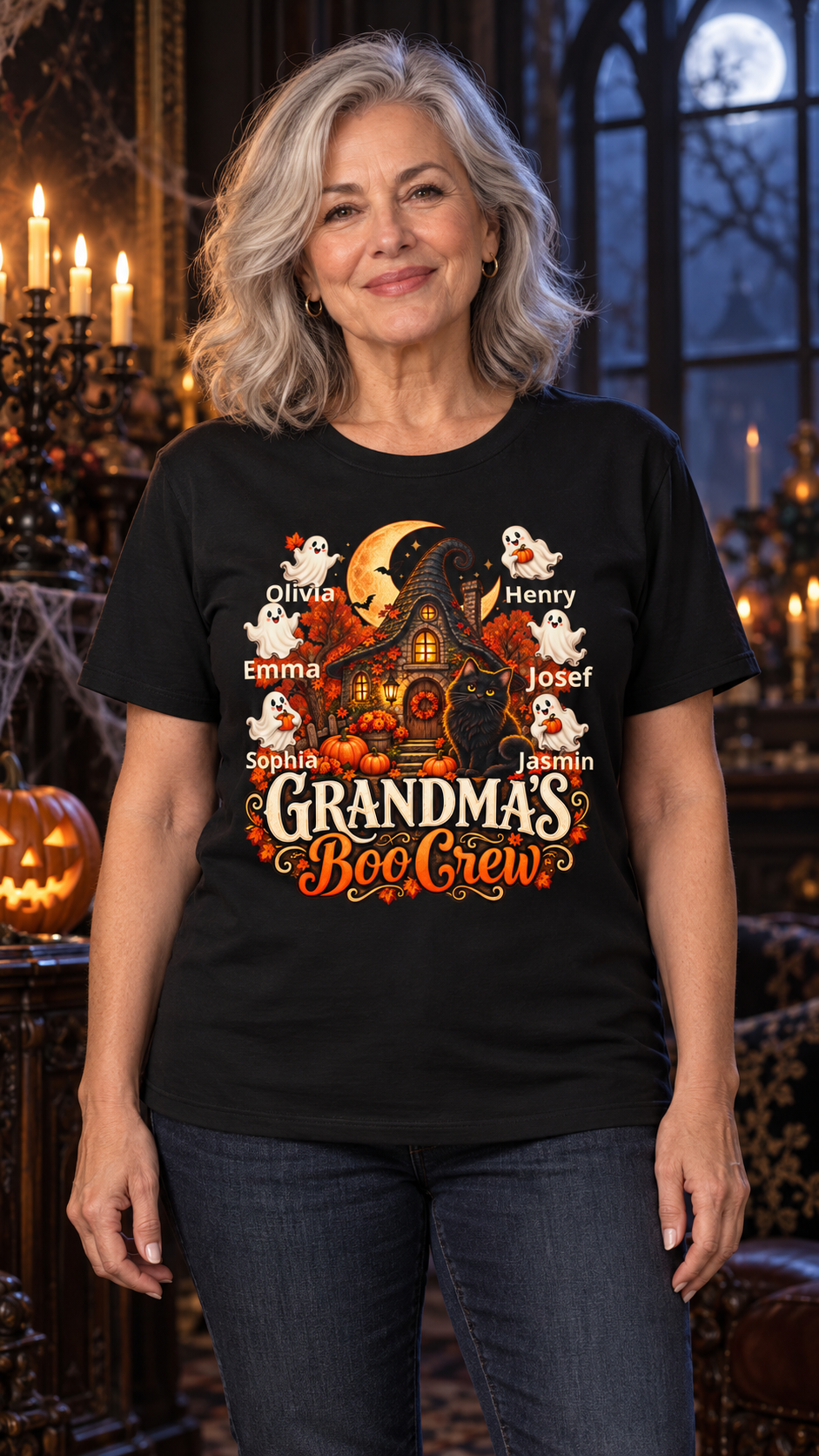 Grandma’s Boo Crew Personalized Halloween T-Shirt
