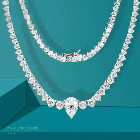 Sparkling Moissanite Tennis Necklace