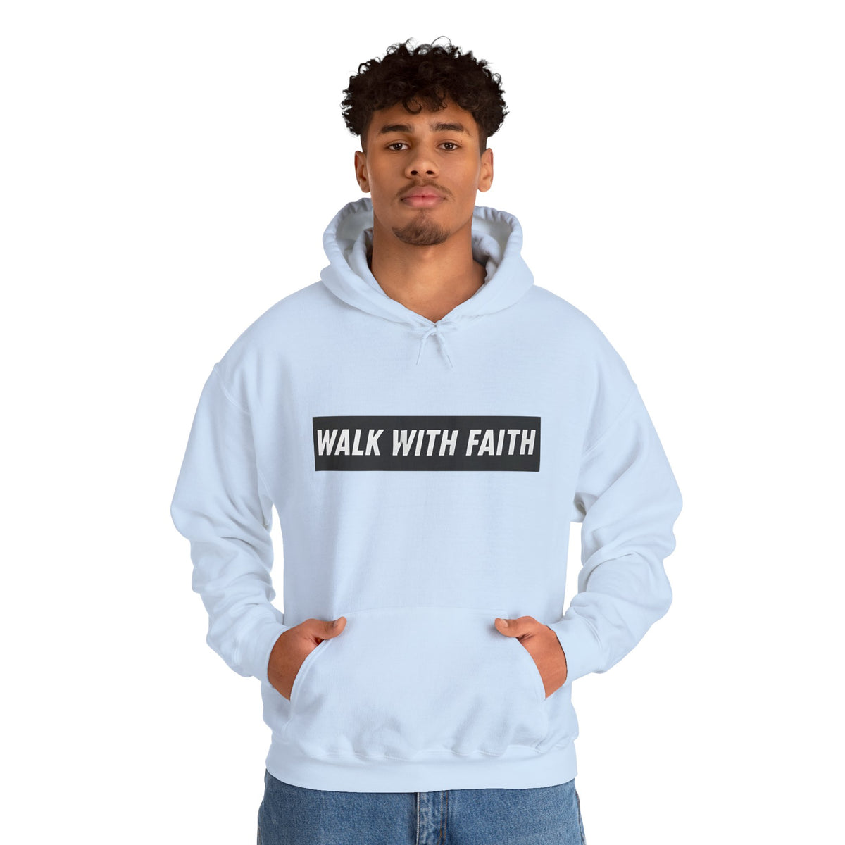 Sudadera con capucha Camina con fe — Sudadera cristiana inspiradora