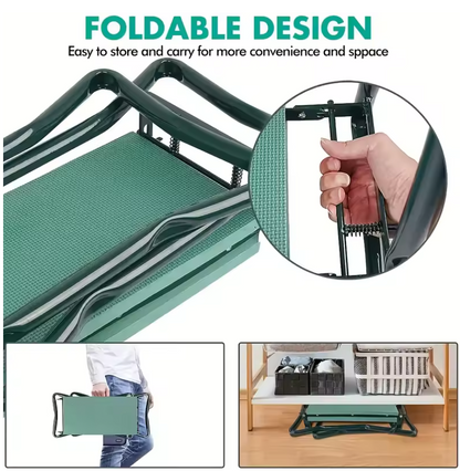 Asiento-banco portátil ComfortFold para jardinería de rodillas