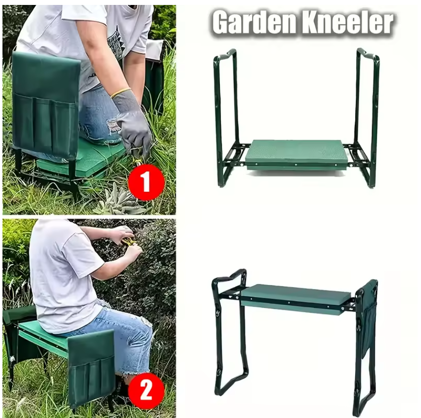 Asiento-banco portátil ComfortFold para jardinería de rodillas