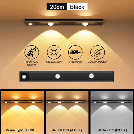 Luz LED inalámbrica con sensor de movimiento