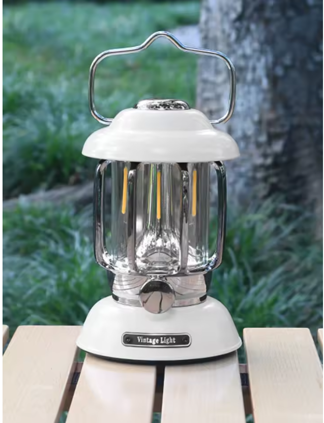 Linterna de camping recargable retro