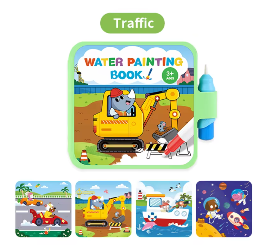 Libro para colorear con agua reveladora