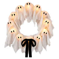 Spooky Glow Ghost Door Wreath