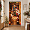 Festive Santa Reindeer Door Cover