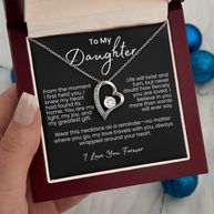 Para mi hija: Collar amor eterno brillante con mensaje emotivo