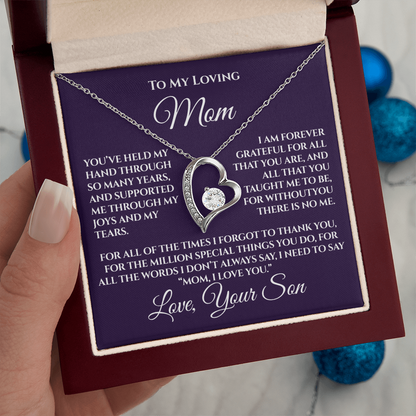Gift for Mom from Son — “Without You There's No Me” Necklace