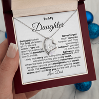 Mensaje de papá para su hija — Collar Amor Eterno | Acabado → Oro blanco de 14k / Oro amarillo de 18k
