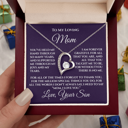 Gift for Mom from Son — “Without You There's No Me” Necklace