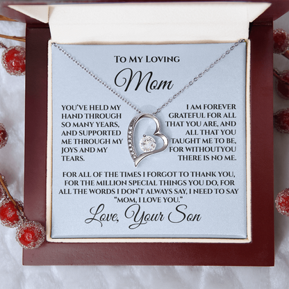 Mother's Day Gift for Mom from Son — “Without You There's No Me” Necklace