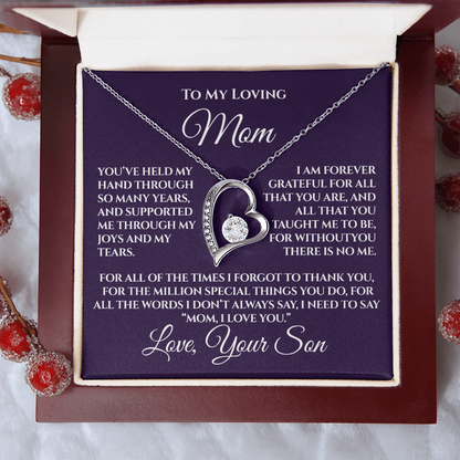 Gift for Mom from Son — “Without You There's No Me” Necklace